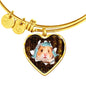 Syrian Hamster Print Heart Pendant Bangle