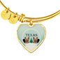 Yorkshire Terrier (Yorkie) Texas Print Heart Charm Bangle