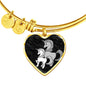 Cute Unicorn Print Heart Pendant Luxury Bangle