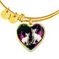 Devon Rex Cat Print Heart Pendant Bangle