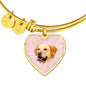 Labrador Retriever Print Heart Pendant Bangle