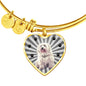 Havanese Dog Print Luxury Heart Charm Bangle