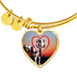 Great Dane Print Luxury Heart Charm Bangle