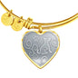 Cute Dog Print Heart Pendant Luxury Bangle