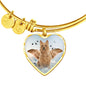Australian Terrier Print Luxury Heart Charm Bangle