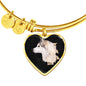 Siberian Husky Dog 3D Print Heart Pendant Bangle