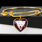 Samoyed Dog Print Heart Pendant Bangle