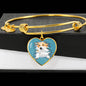 Pembroke Welsh Corgi Dog Art Print Heart Pendant Bangle