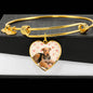 Airedale Terrier Print Luxury Heart Charm Bangle