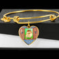 Golden Hamster Art Print Heart Pendant Bangle