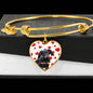 Dachshund Print Luxury Heart Charm Bangle