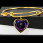 Black Labrador Dog Print Heart Pendant Bangle