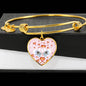 Maltese Dog Print Heart Charm Bangle