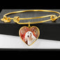 Afghan Hound Print Luxury Heart Charm Bangle