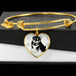 Shiba Inu Dog Print Heart Pendant Bangle