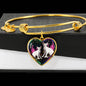 Devon Rex Cat Print Heart Pendant Bangle