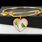 Budgerigar Parrot Print Heart Pendant Bangle