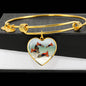 Lovely Common Molly Fish Print Heart Pendant Bangle