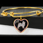 Pomeranian Dog Love Print Heart Pendant Bangle