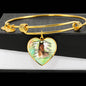 Thoroughbred Horse Art Print Heart Pendant Bangle