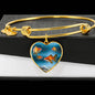 Common Goldfish Print Heart Pendant Luxury Bangle