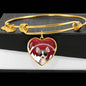 Chihuahua Print Heart Charm Bangle