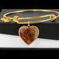 Tibetan Mastiff Print Heart Pendant Luxury Bangle