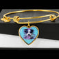 Border Collie Dog Art Print Heart Pendant Bangle