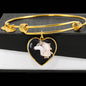 Siberian Husky Dog 3D Print Heart Pendant Bangle