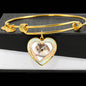 Robo Hamster Print Heart Pendant Bangle