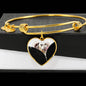 Dalmatian Dog Art Print Heart Pendant Bangle