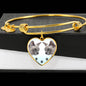 Tonkinese Cat Print Heart Pendant Luxury Bangle