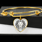Lion Black&White Art Print Heart Pendant Bangle