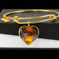 Gouldian Finch (Rainbow Finch) Print Heart Pendant Bangle
