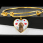 Cocker Spaniel Print Luxury Heart Charm Bangle