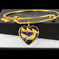 Domestic Canary Bird Print Heart Pendant Bangle