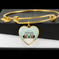 Yorkshire Terrier (Yorkie) Texas Print Heart Charm Bangle