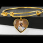 Australian Silky Terrier Dog Print Heart Pendant Bangle