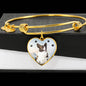 Cardigan Welsh Corgi Print Luxury Heart Charm Bangle