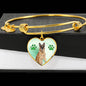 Belgian Malinois Print Luxury Heart Charm Bangle