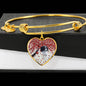 English Springer Spaniel Print Heart Pendant Luxury Bangle