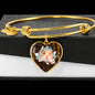 Syrian Hamster Print Heart Pendant Bangle