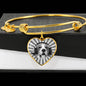 Beagle Print Luxury Heart Charm Bangle