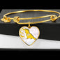 Cockatoo Parrot Art Print Heart Pendant Bangle