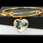 Oscar Fish Print Heart Pendant Luxury Bangle