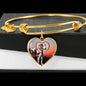 Great Dane Print Luxury Heart Charm Bangle