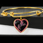 Horse Pink Art Print Heart Pendant Bangle