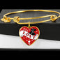Cute Pets Print Heart Pendant Luxury Bangle