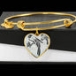 Parrot Vector Art Print Heart Pendant Bangle