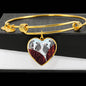 African Grey Parrot Print Heart Pendant Bangle